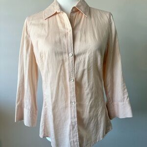 Banana Republic Peach and White Button Down Shirt.